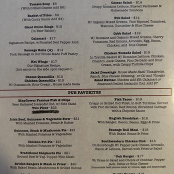 The Mayflower Pub - Food Menu - British Near Me - San Rafael, California The Mayflower Pub - Food Menu - British Near Me - San Rafael, California