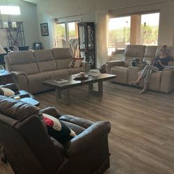 Love seat, couch and recliner