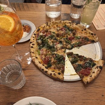 Gjelina - Lamb sausage pizza, aperol spritz - New American Near Me - New York, New York
