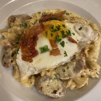 Brio Italian Grille - Sausage Carbonara Campanelle - Italian Near Me - Newport, Kentucky Brio Italian Grille - Sausage Carbonara Campanelle - Italian Near Me - Newport, Kentucky