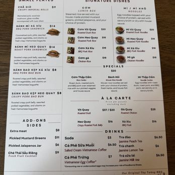 Tho - Menu shown during soft opening - Vietnamese Near Me - Seattle, Washington