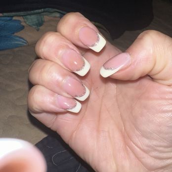 Sunshine Nails Spa - Pink nails French tip with glitter - Nail Salons Near Me - Elk Grove, California Sunshine Nails Spa - Pink nails French tip with glitter - Nail Salons Near Me - Elk Grove, California