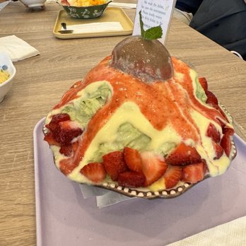 Ever After Tearoom & Eatery - Strawberry Matcha Snow Cake - Shaved Ice Near Me - Irvine, California Ever After Tearoom & Eatery - Strawberry Matcha Snow Cake - Shaved Ice Near Me - Irvine, California