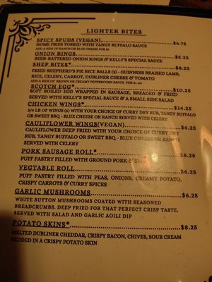 Menu photo 3 Kelly’s Irish Pub Austin, TX