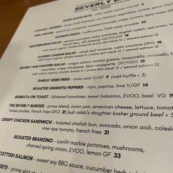 Beverly Bar - Menu - Wine Bars Near Me - Beverly Hills, California