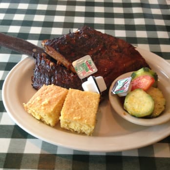 Barnstormer Barbeque - 1/2 rack with cornbread and tomato cucumber salad. - Barbeque Near Me - Fort Montgomery, New York Barnstormer Barbeque - 1/2 rack with cornbread and tomato cucumber salad. - Barbeque Near Me - Fort Montgomery, New York