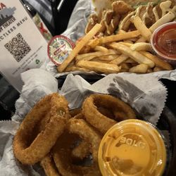 Atlanta Comedy Theater - Onion rings shrimp po boy and fries