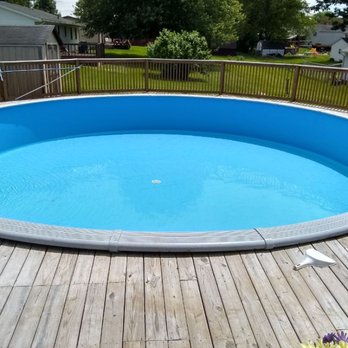 Level-up pools & construction - We changed the liner on an aboveground pool with an existing deck. - Pool & Hot Tub Service Near Me Level-up pools & construction - We changed the liner on an aboveground pool with an existing deck. - Pool & Hot Tub Service Near Me