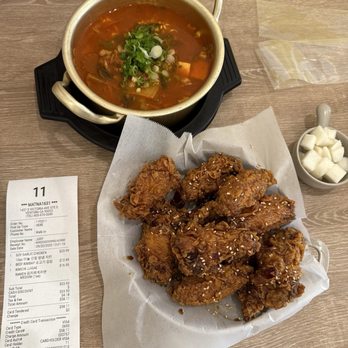 Matna 1631 - Kimchi jigae with the soy garlic fried chicken! - Korean Near Me - Ventura, California