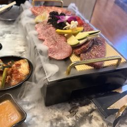 American Kobe wagyu toro, fullblood Wagyu short rib, fullblood wagyu oyster blade, iWagyu thick cut beef tongue American Kobe wagyu toro, fullblood Wagyu short rib, fullblood wagyu oyster blade, iWagyu thick cut beef tongue