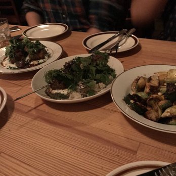 Nancy's Hustle - Left to Right: Hashbrowns, Grilled Meatballs, Summer squash - New American Near Me - Houston, Texas Nancy's Hustle - Left to Right: Hashbrowns, Grilled Meatballs, Summer squash - New American Near Me - Houston, Texas