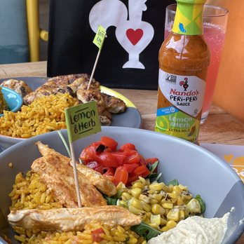 Nando's Peri-Peri - Peri Peri Chicken Bowl with Lemon Herb Sauce - South African Near Me - Oakbrook, Illinois Nando's Peri-Peri - Peri Peri Chicken Bowl with Lemon Herb Sauce - South African Near Me - Oakbrook, Illinois
