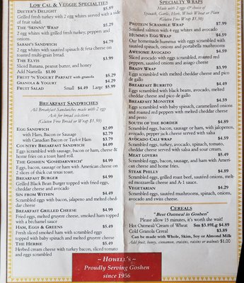 Menu photo 5 Howell's Cafe Goshen, NY