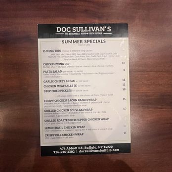 Doc Sullivan's - Chicken Wings Near Me - Buffalo, New York