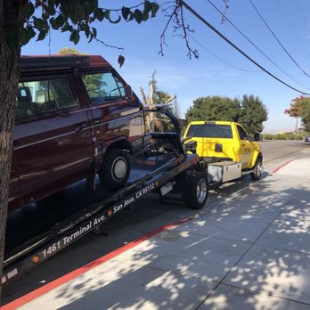 A's Towing - The A's immaculate truck towing away my Westfalia. - Towing Near Me - San Jose, California