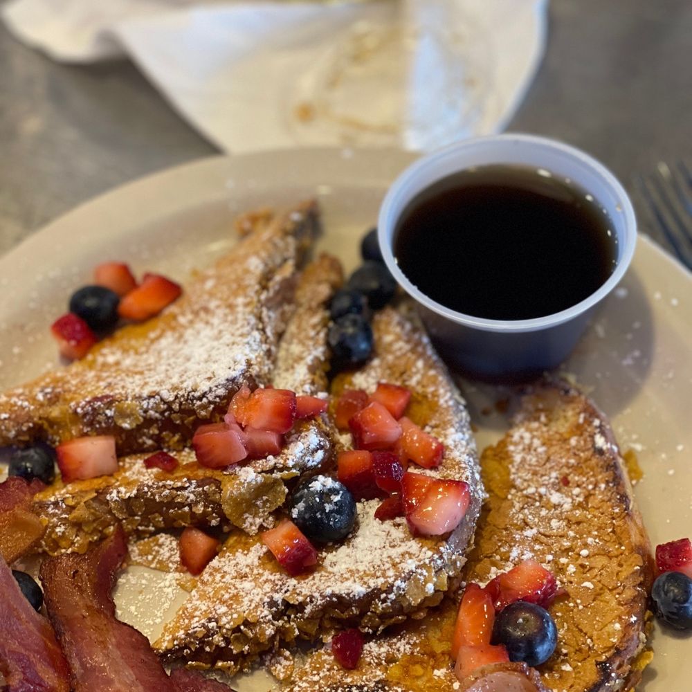 Atomic Omelette And Grill - Hawaiian French Toast and bacon. - Breakfast & Brunch Near Me - Corpus Christi, Texas Atomic Omelette And Grill - Hawaiian French Toast and bacon. - Breakfast & Brunch Near Me - Corpus Christi, Texas