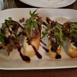 Shaved ribeye crostini Shaved ribeye crostini