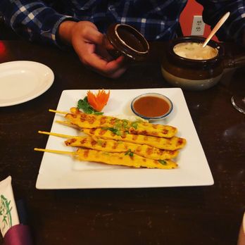 Kamrai - Chicken satay and thom kha soup with chicken - Sushi Bars Near Me - Lemont, Pennsylvania Kamrai - Chicken satay and thom kha soup with chicken - Sushi Bars Near Me - Lemont, Pennsylvania