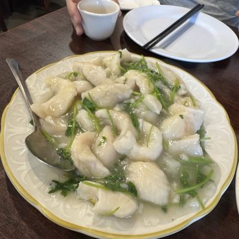 Chengdu Style Restaurant - thickened sliced fish w coriander - Szechuan Near Me - Berkeley, California