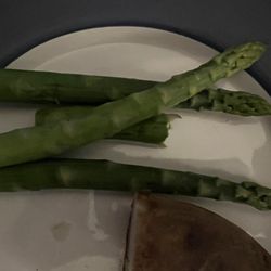 The Brickhouse - The 4 pieces of asparagus we received for a $2 up charge. Plain steamed, no oil or seasonings.
