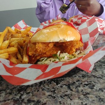Roaming Rooster - Medium heat sammich with fries. - Chicken Shop Near Me - Washington, DC, District of Columbia Roaming Rooster - Medium heat sammich with fries. - Chicken Shop Near Me - Washington, DC, District of Columbia