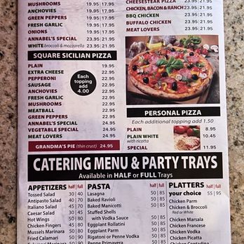 Annabel's Italian Restaurant - Menu - Italian Near Me - Phillipsburg, New Jersey