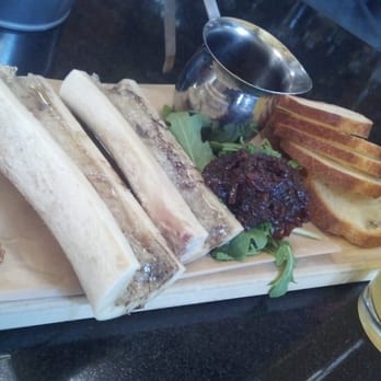 Kings Row Gastropub - Bone marrow $12 onion marmalade, whole grain mustard "caviar" sherry reduction - Gastropubs Near Me - Pasadena, California