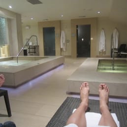 Hot tub, cold dunk, steam room, dry sauna. Hot tub, cold dunk, steam room, dry sauna.