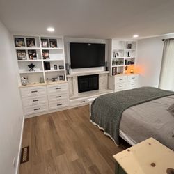 Brian Kuehne Furniture - Finished bedroom built ins, bed, and nightstands