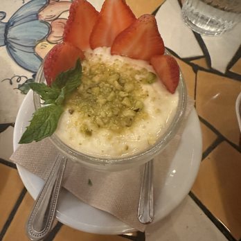 La Mediterranee - Rosewater pudding with gluten free ground pistachios - Middle Eastern Near Me - San Francisco, California La Mediterranee - Rosewater pudding with gluten free ground pistachios - Middle Eastern Near Me - San Francisco, California