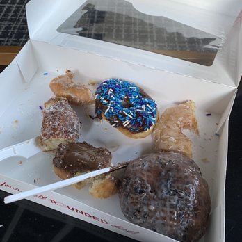 Beiler's Bakery - Apple fritter, sour cream donut, chocolate glazed donut, Nutella donut, regular glazed donut, and blueberry fritter. - Bakeries Near Me - Philadelphia, Pennsylvania