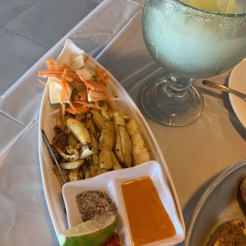 Bluewave Seafood - Grilled squid. Very meaty fresh, love the dipping sauce - Seafood Near Me - Houston, Texas