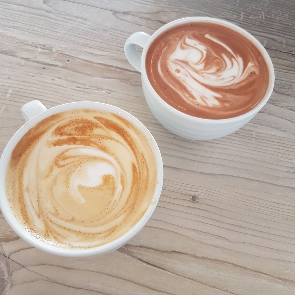 Brown Butter Cafe - Latte and raspberry hot chocolate - Cafes Near Me - Edmonton, Alberta Brown Butter Cafe - Latte and raspberry hot chocolate - Cafes Near Me - Edmonton, Alberta