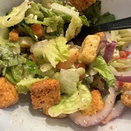 1/2 eaten Greek salad! 1/2 eaten Greek salad!