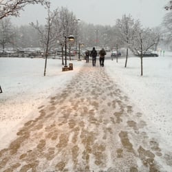 Northern Virginia Community College - Winter snow in the parking lot