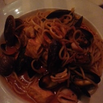 Arnoldi’s Cafe - seafood spaghetti -- very good but a little too much fish in proportion to the other seafood - Italian Near Me - Santa Barbara, California
