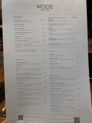 Menu photo 3 MODE Kitchen & Bar The Rocks, NSW
