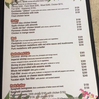 Vallarta Torre - Dinner Menu at the onsite restaurant Jardin Del Sol. - Hotels Near Me - Mexico, AGU Vallarta Torre - Dinner Menu at the onsite restaurant Jardin Del Sol. - Hotels Near Me - Mexico, AGU