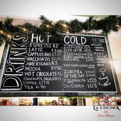 Coffee menu