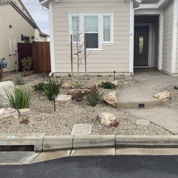 Complete Landscape - Total front yard with new stamped concrete walkway - Landscaping Near Me - Oakley, California