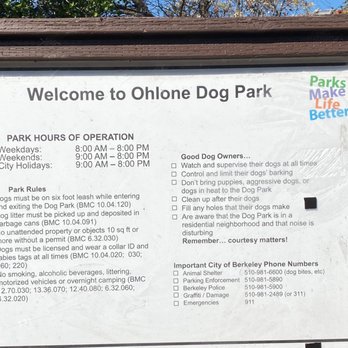 Ohlone Dog Park - Posted rules & hours - Dog Parks Near Me - Berkeley, California