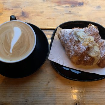Shoe Lane Coffee - latte + almond croissant - Coffee & Tea Near Me - Dublin, D