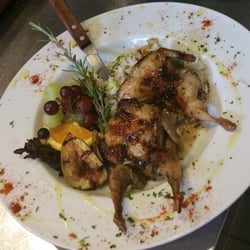 Nacoochee Valley Guest House - Grilled quail with basmati rice with scallions, figs and walnuts.