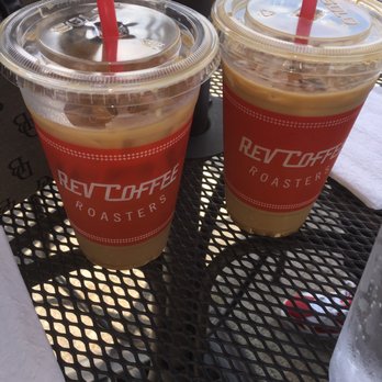 Rev Coffee - Iced lattes on the front patio!! - Coffee & Tea Near Me - Smyrna, Georgia