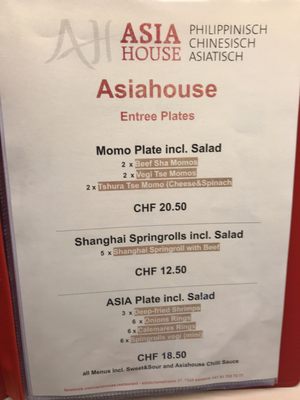 Menu photo 1 Asia House Sargans, SG