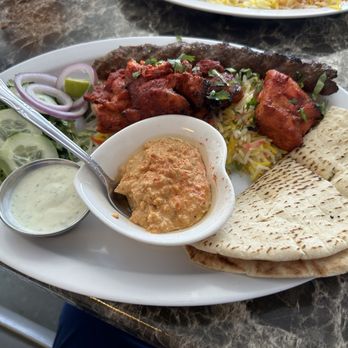 RibsnKabobs - 11/4/24 1. Any 2 Kabob Skewers Platter: Tandoori boti (chix), 2. Beef Seekh w/ naan, hummus - Barbeque Near Me - Artesia, California RibsnKabobs - 11/4/24 1. Any 2 Kabob Skewers Platter: Tandoori boti (chix), 2. Beef Seekh w/ naan, hummus - Barbeque Near Me - Artesia, California