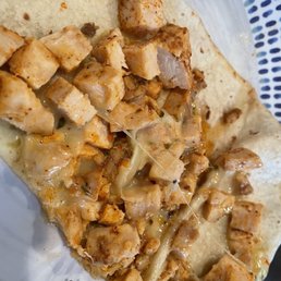 Chicken Quesadilla (notice the missing sautéed peppers and onions)