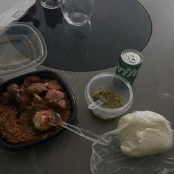 Sheri Restaurant - Jollof rice, chicken, Fufu , and Okra soup