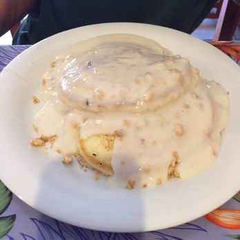 808 Grindz Cafe - Mac nut Pancake with Mac nilla sauce - Cafes Near Me - Lahaina, Hawaii