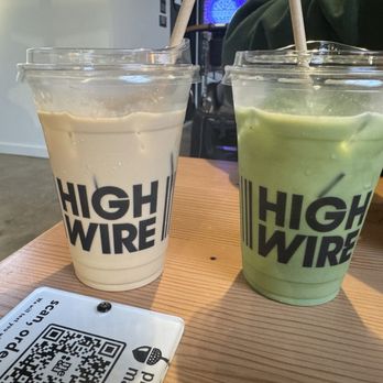 Prescott Market - High Wire Coffee Iced vanilla latte & iced matcha - Food Court Near Me - Oakland, California